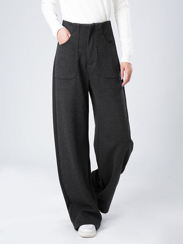 レディース秋冬ハイウエストワイドパンツ
