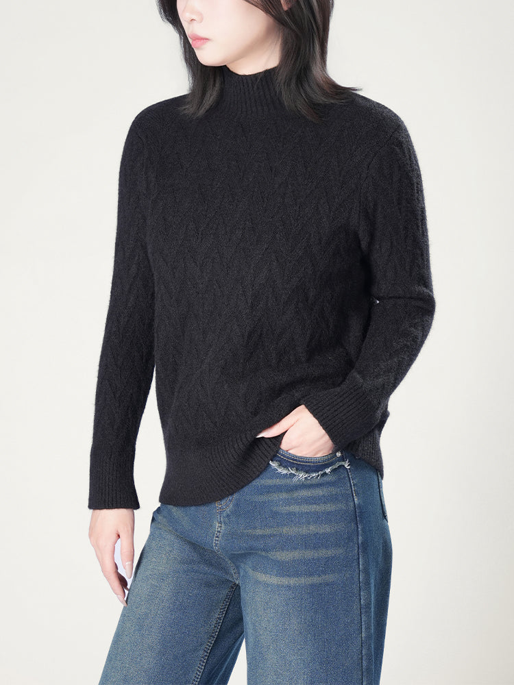 秋冬向け半ハイネックニット