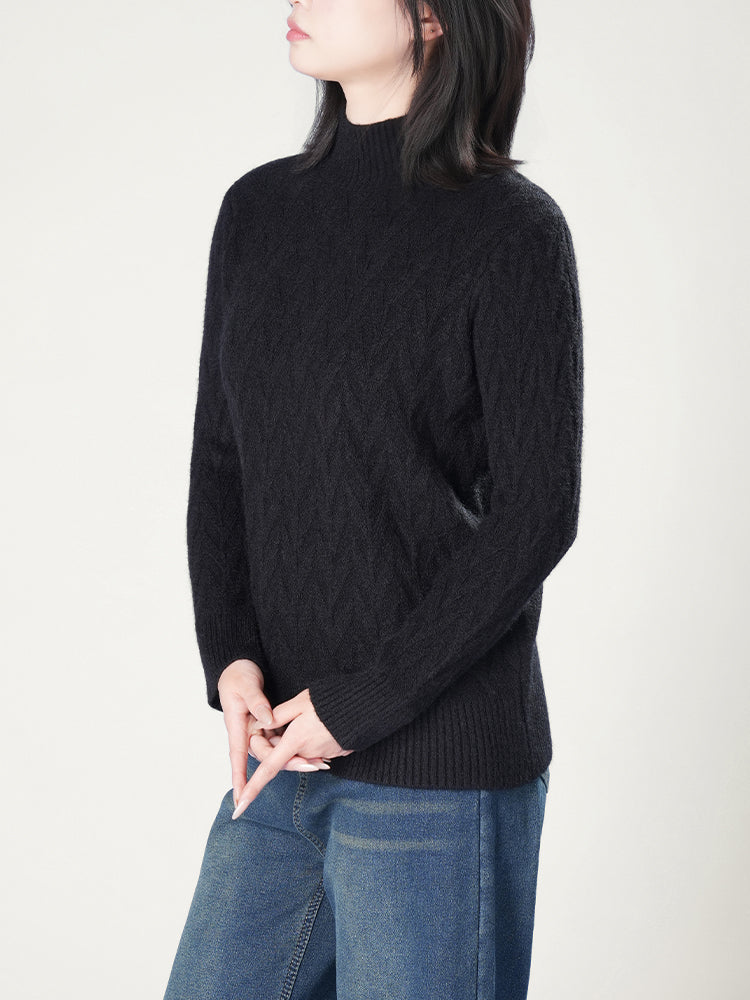 秋冬向け半ハイネックニット