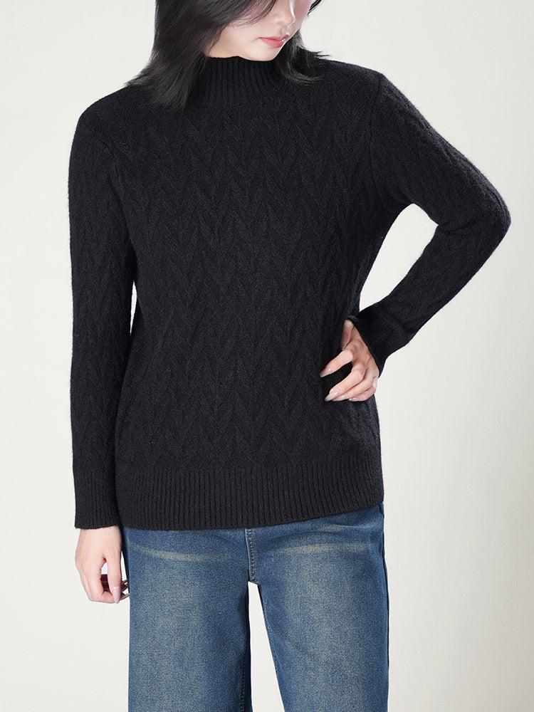 秋冬向け半ハイネックニット