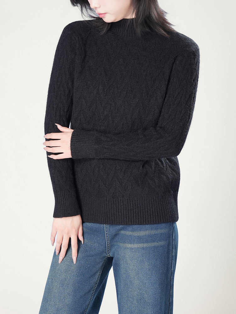 秋冬向け半ハイネックニット