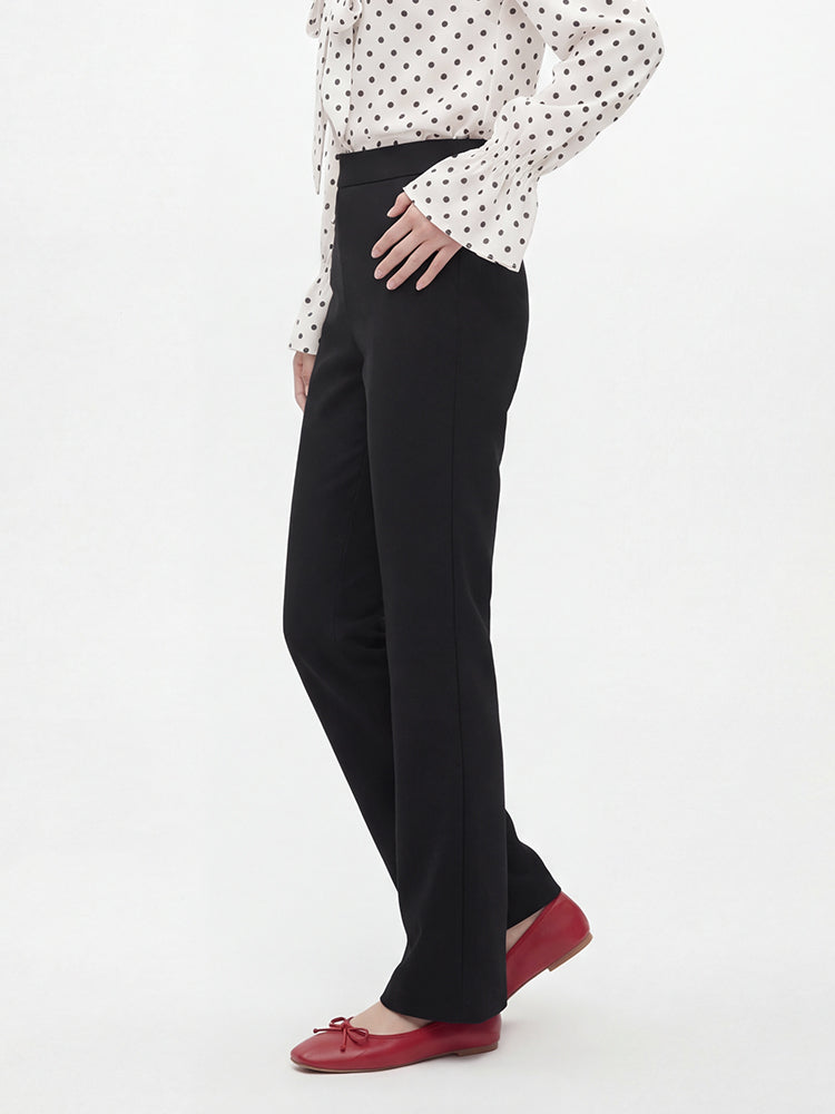 【 タイム限定 さらに20%OFF】高ウエスト フィット ストレート カジュアルパンツ