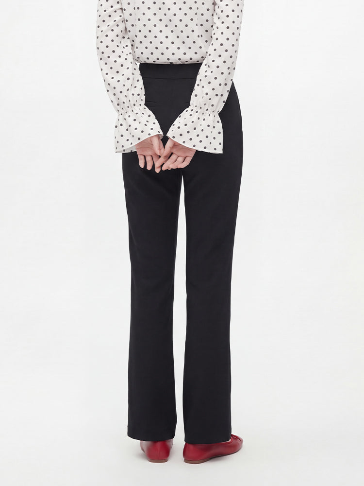 【 タイム限定 さらに20%OFF】高ウエスト フィット ストレート カジュアルパンツ