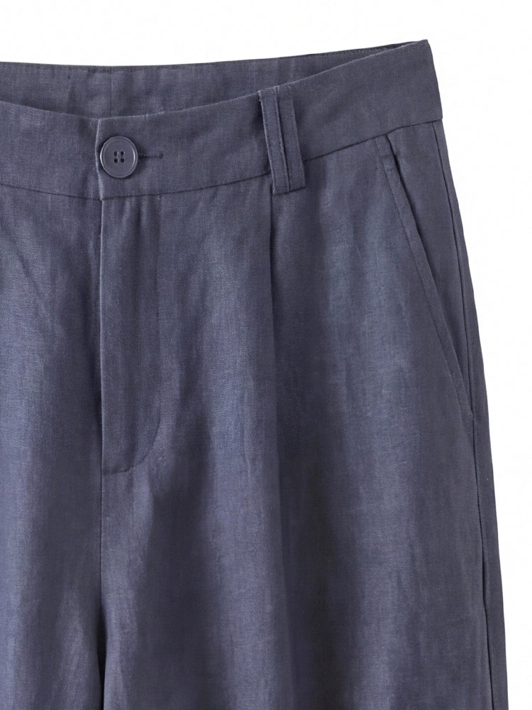 【夏用薄手ストレートパンツ】脚ライン補整・張り付かず快適・座りジワ防止