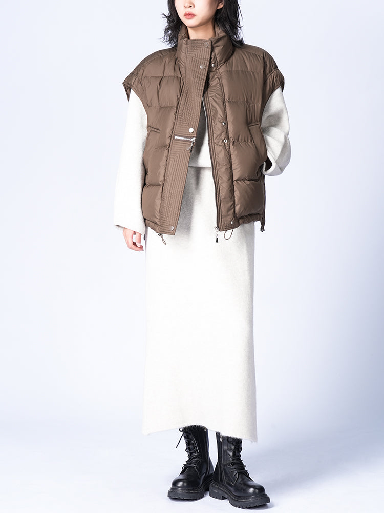 ラウンドネックニットスカートセット