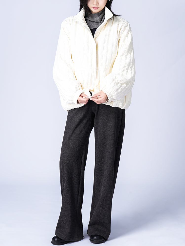 スタンドカラー 綿入りジャケット