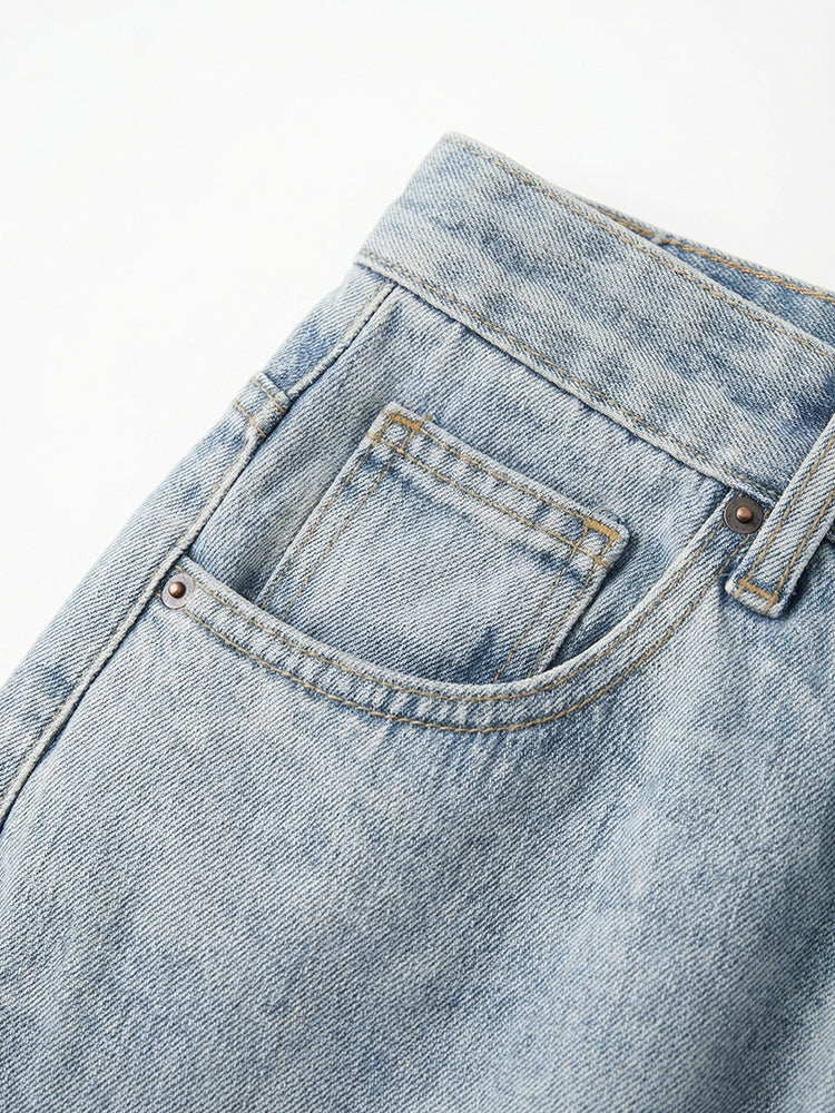 【ヴィンテージ デニム ロングスカート】 フロントスリット 脚長効果 すっきり見え 抜け感