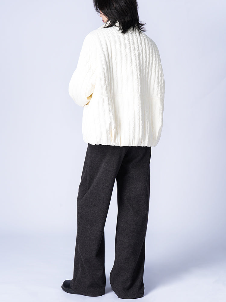スタンドカラー 綿入りジャケット