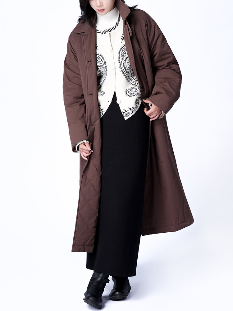 レディース ロング 綿入りコート