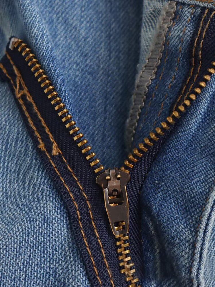 【 タイム限定 さらに20%OFF！！！】斜めボタンワイドデニム｜個性的な斜めデザインでウエストすっきり オールシーズン対応【大きめサイズですので、ワンサイズ下をおすすめします】