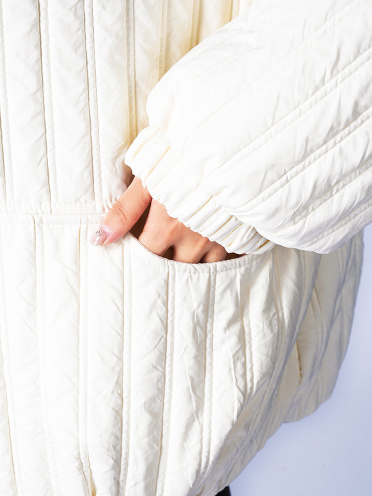 スタンドカラー 綿入りジャケット