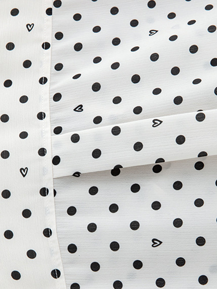 フレンチドットリボンブラウス