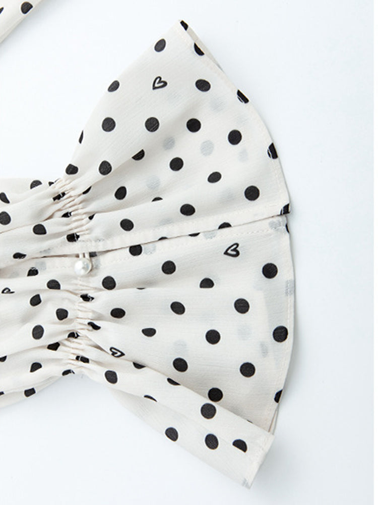 フレンチドットリボンブラウス