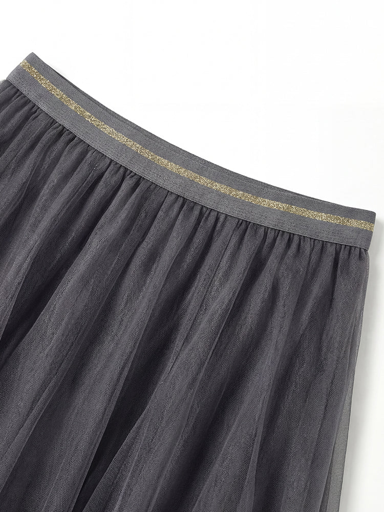 スリムチュールフレアスカート