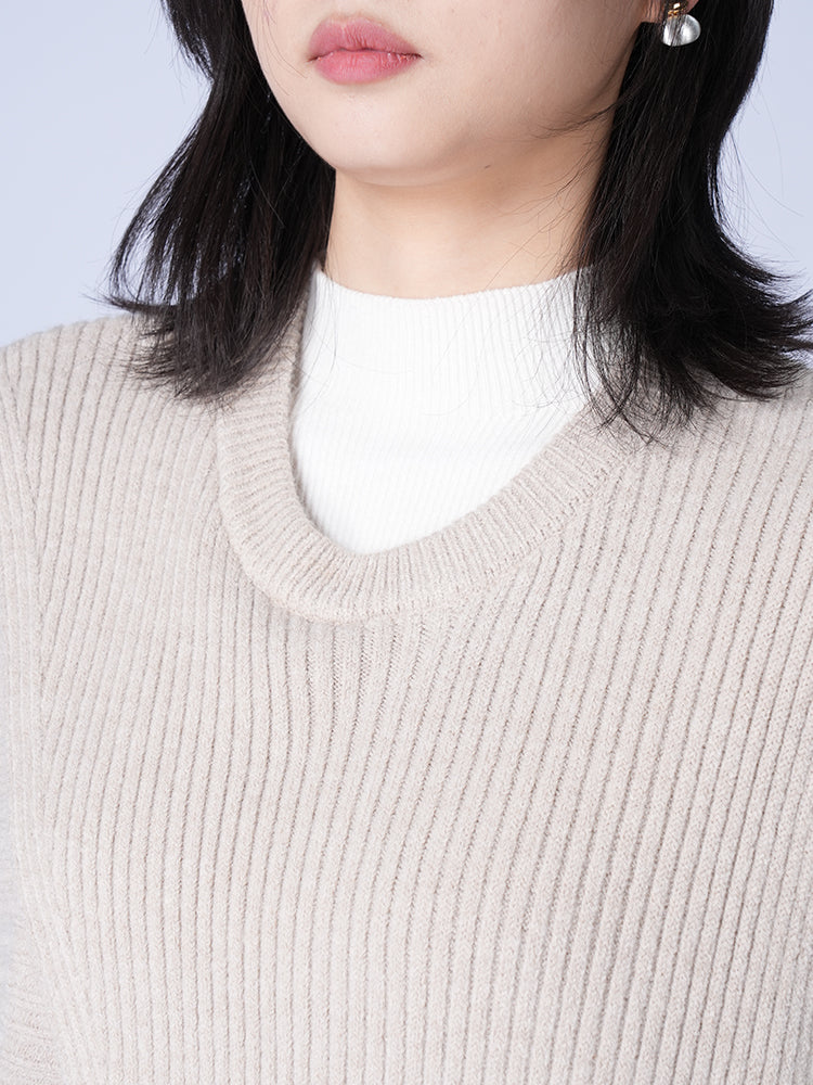 ゆったり アシンメトリー ニットベスト