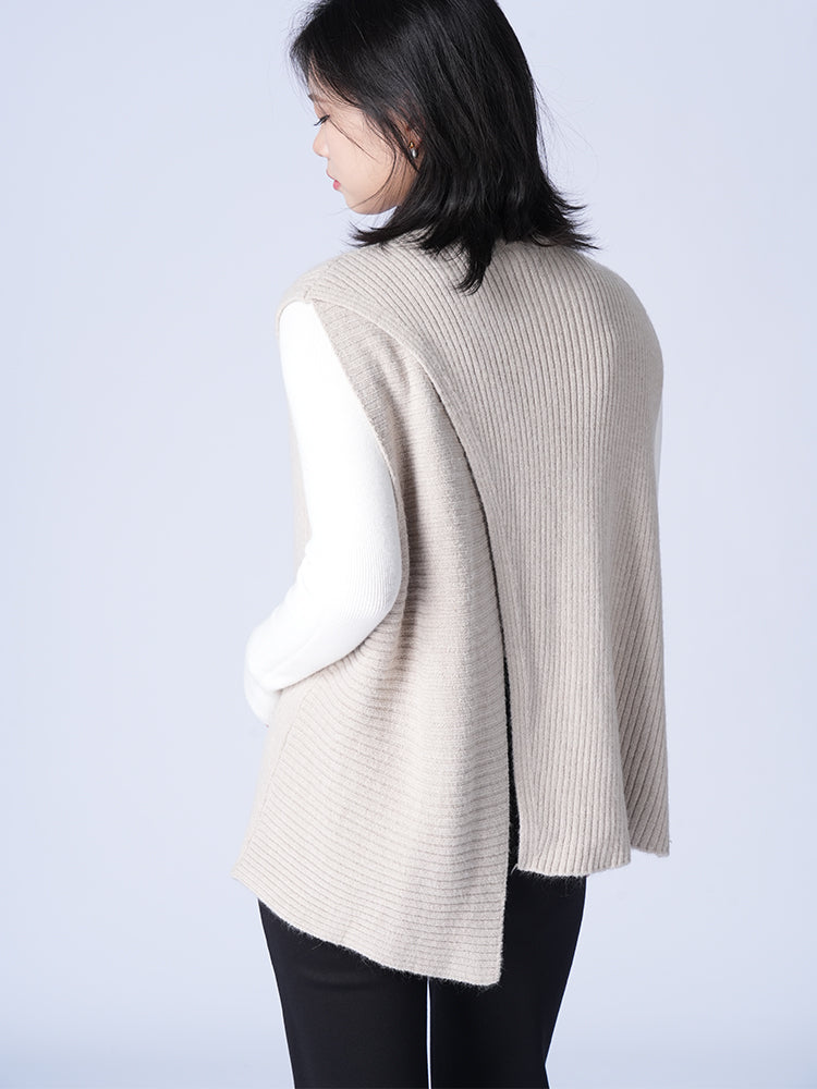 ゆったり アシンメトリー ニットベスト