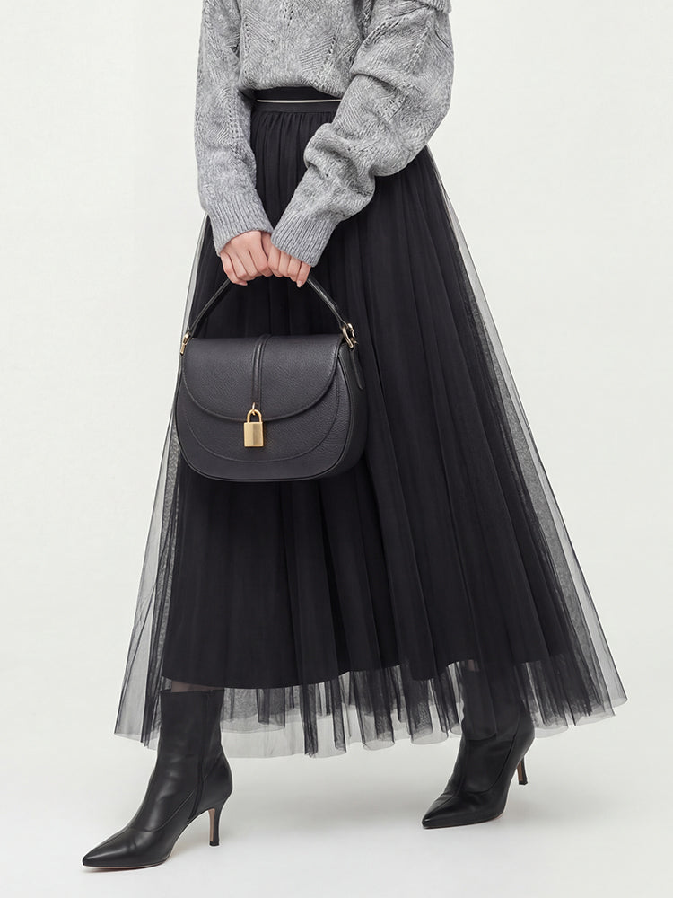 スリムチュールフレアスカート