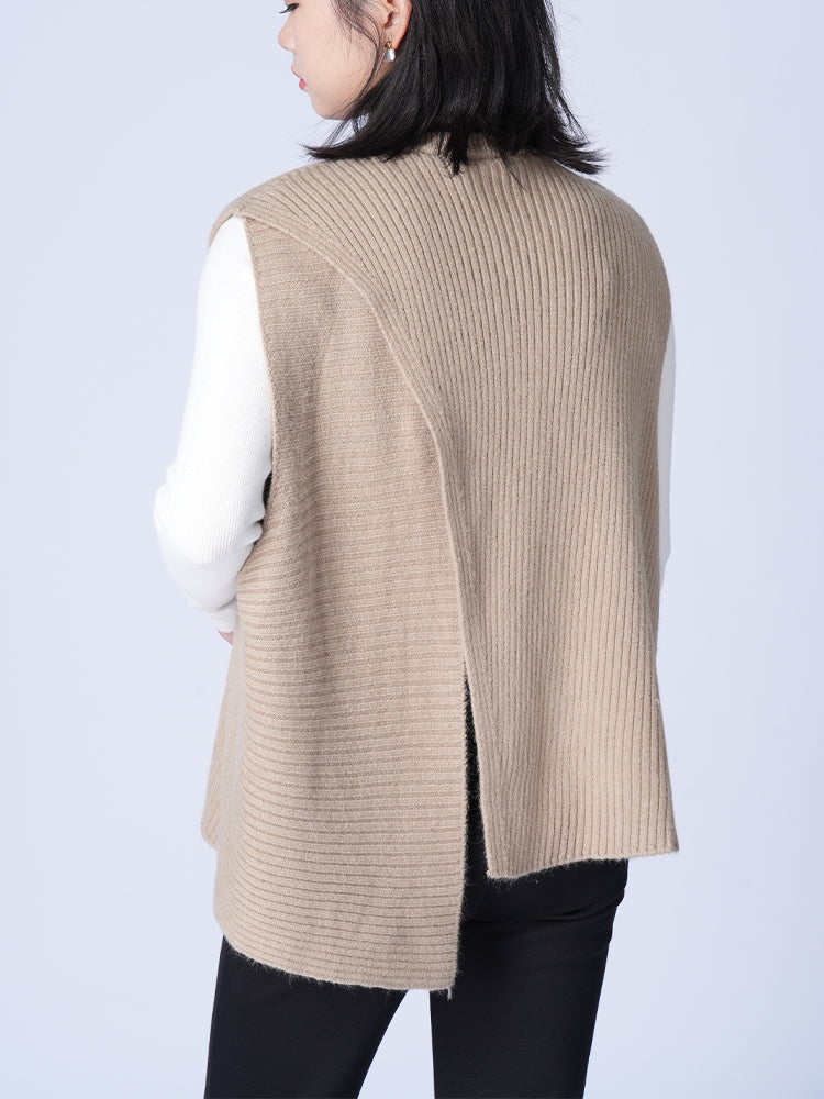 ゆったり アシンメトリー ニットベスト