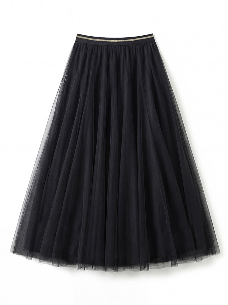 スリムチュールフレアスカート