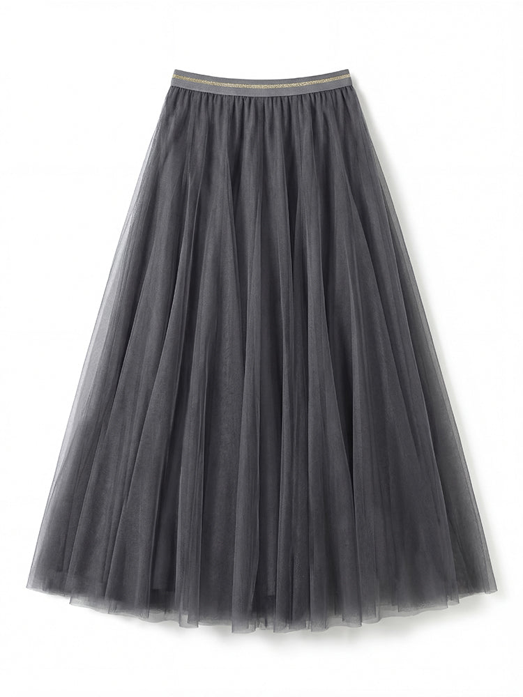 スリムチュールフレアスカート