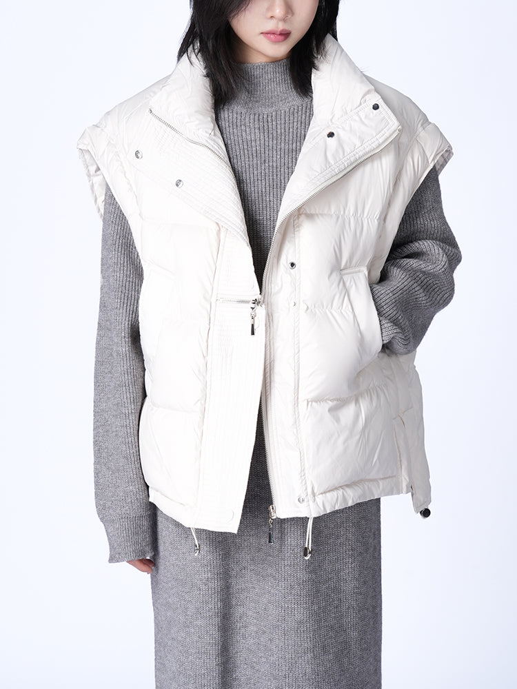 レディーススタンドカラーダウンベスト