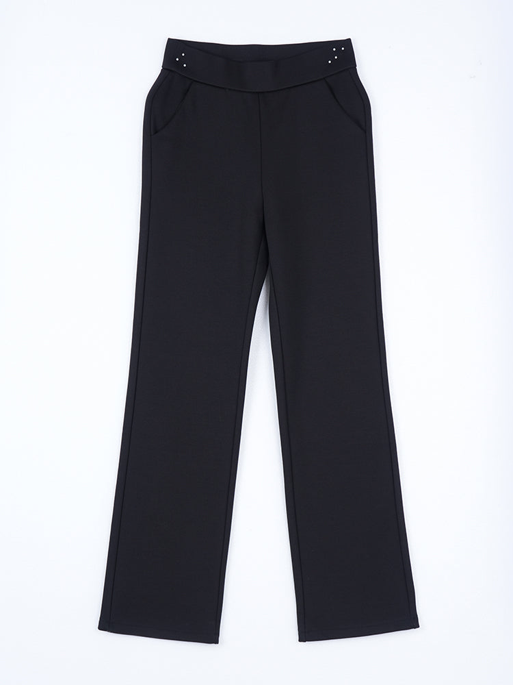 フランネル裏起毛ハイウエストパンツ