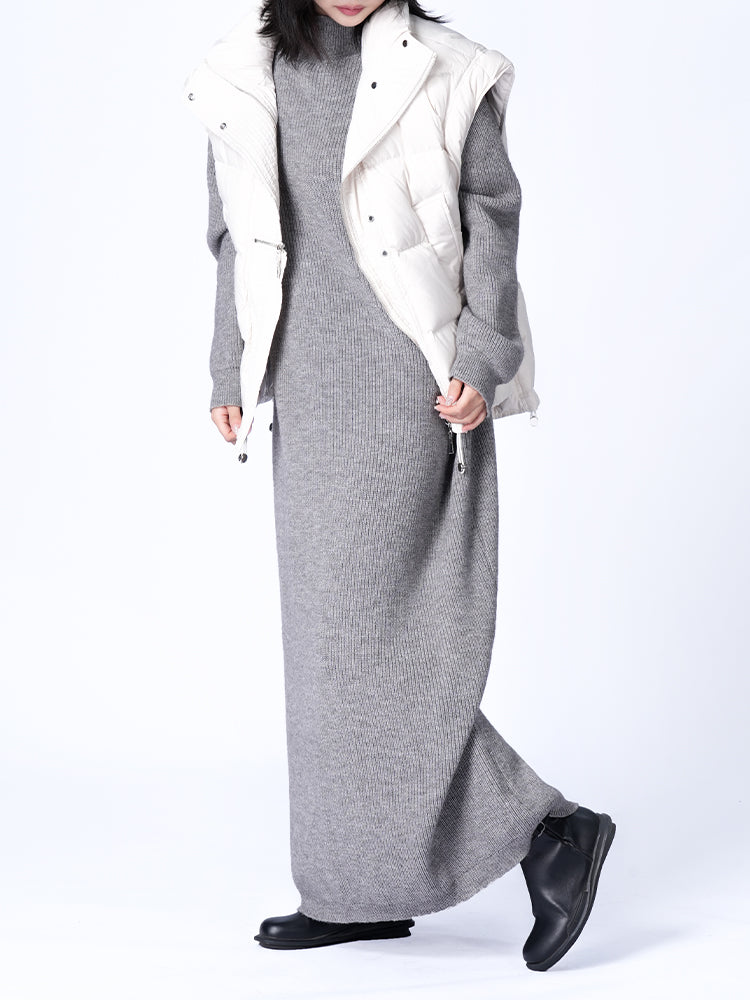 レディーススタンドカラーダウンベスト