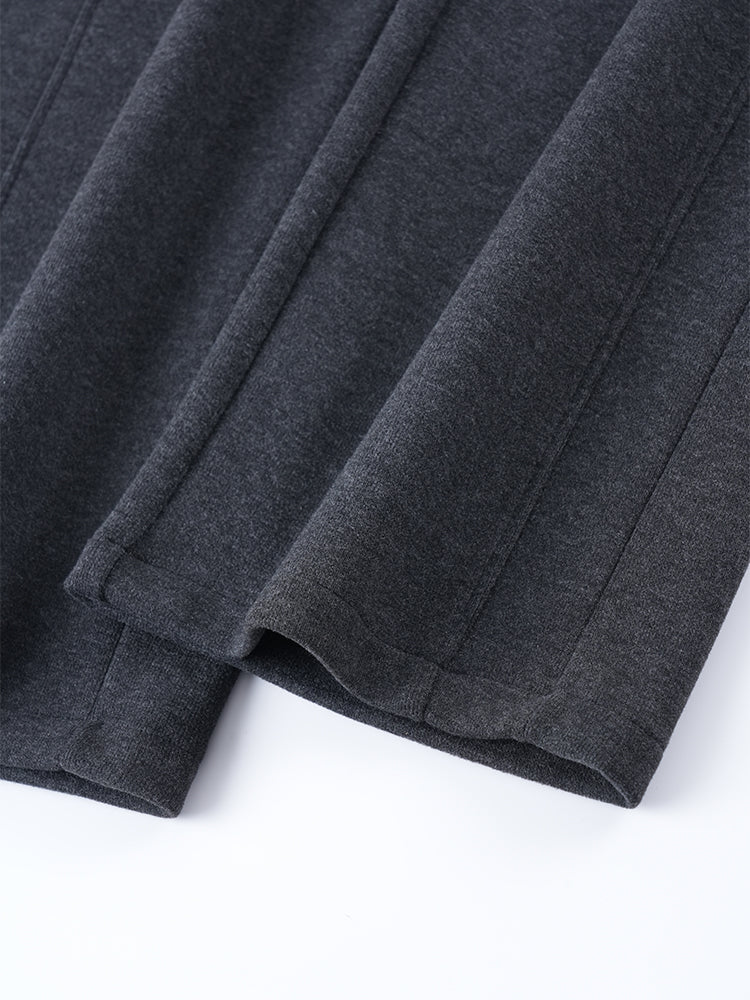 ウールシルク混糸厚手ワイドパンツ