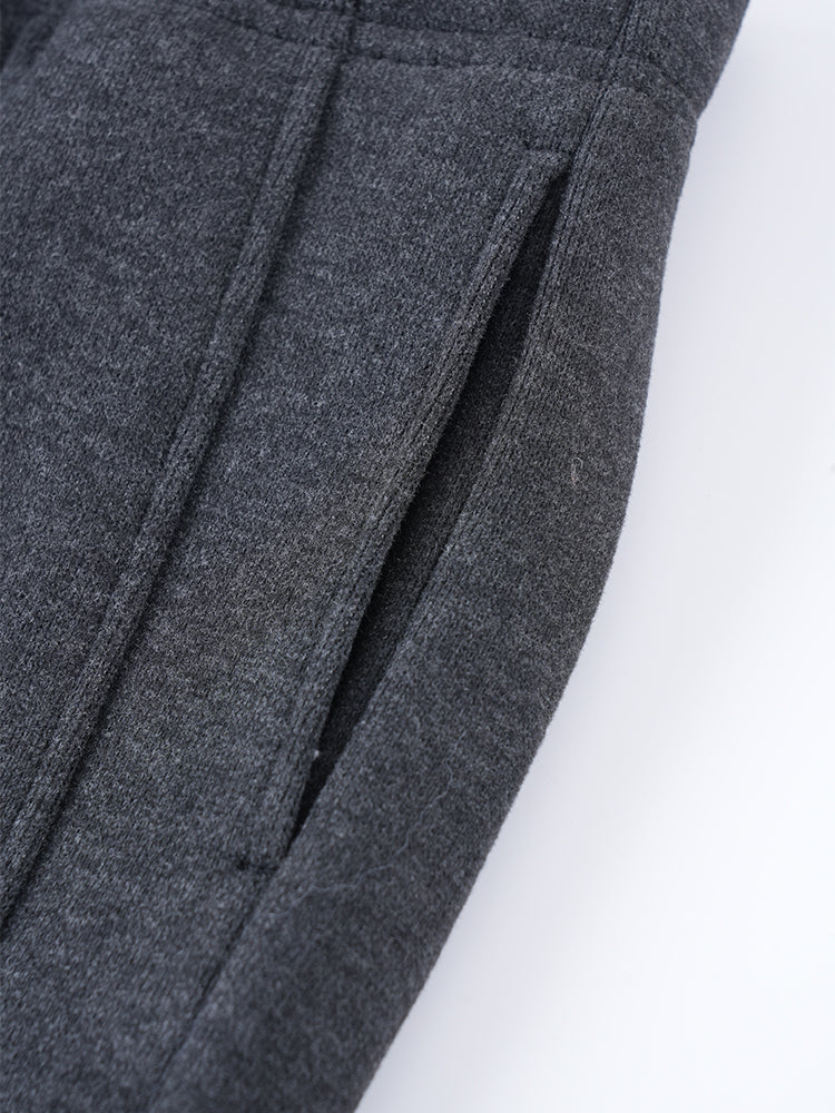ウールシルク混糸厚手ワイドパンツ