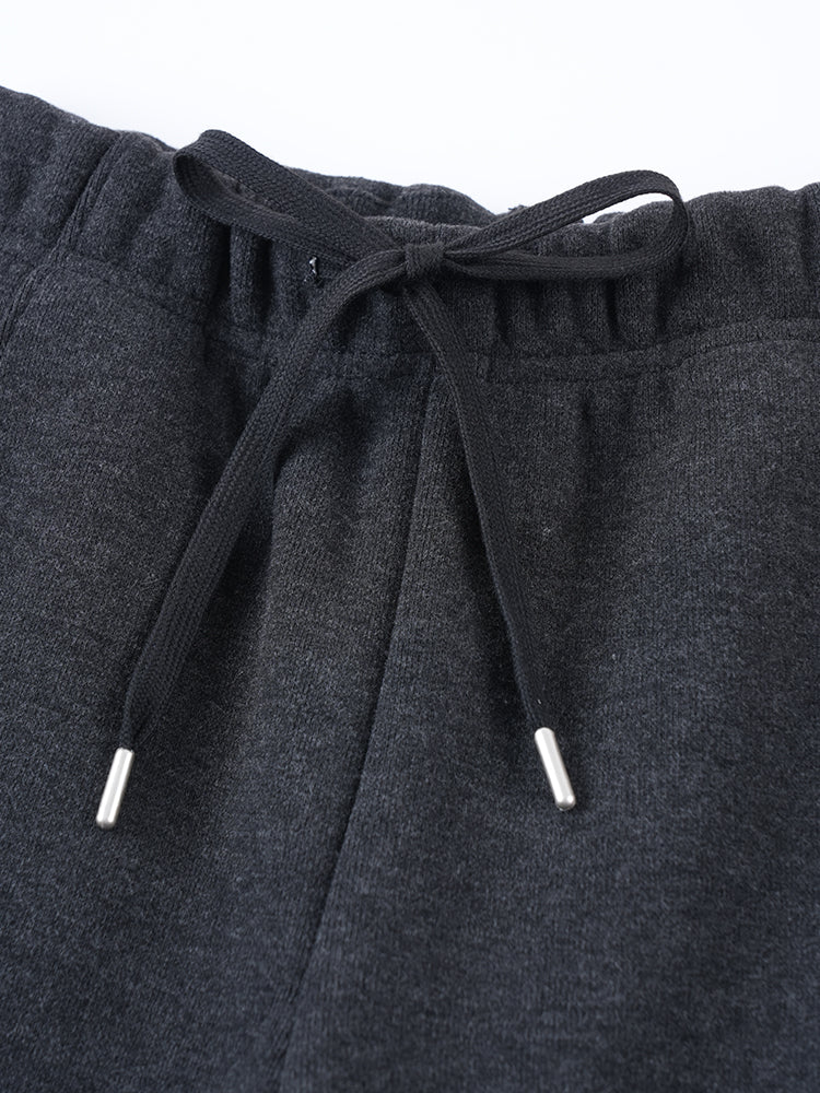 ウールシルク混糸厚手ワイドパンツ