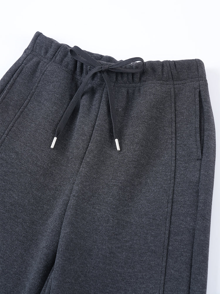 ウールシルク混糸厚手ワイドパンツ