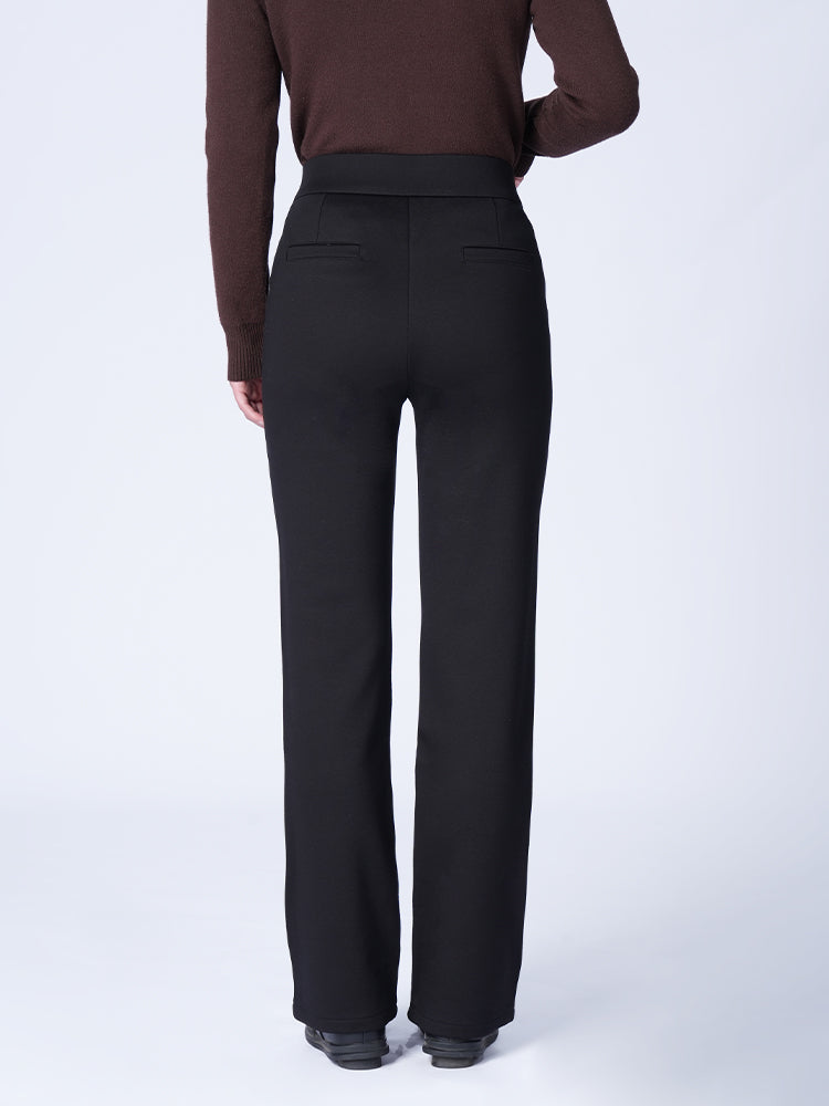 フランネル裏起毛ハイウエストパンツ