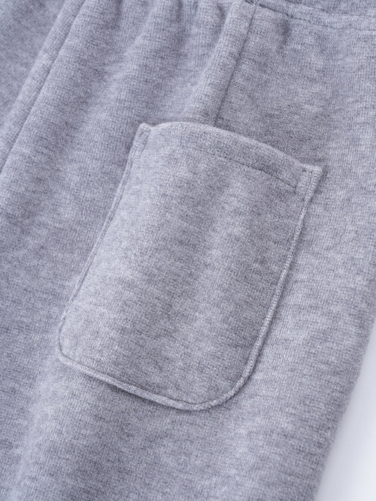 ウールシルク混糸厚手ワイドパンツ