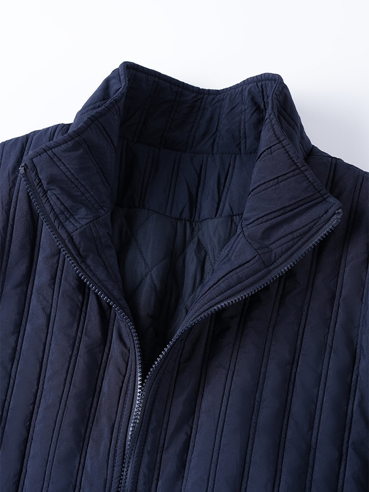 スタンドカラー 綿入りジャケット