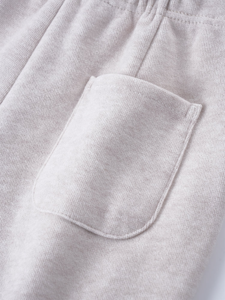 ウールシルク混糸厚手ワイドパンツ