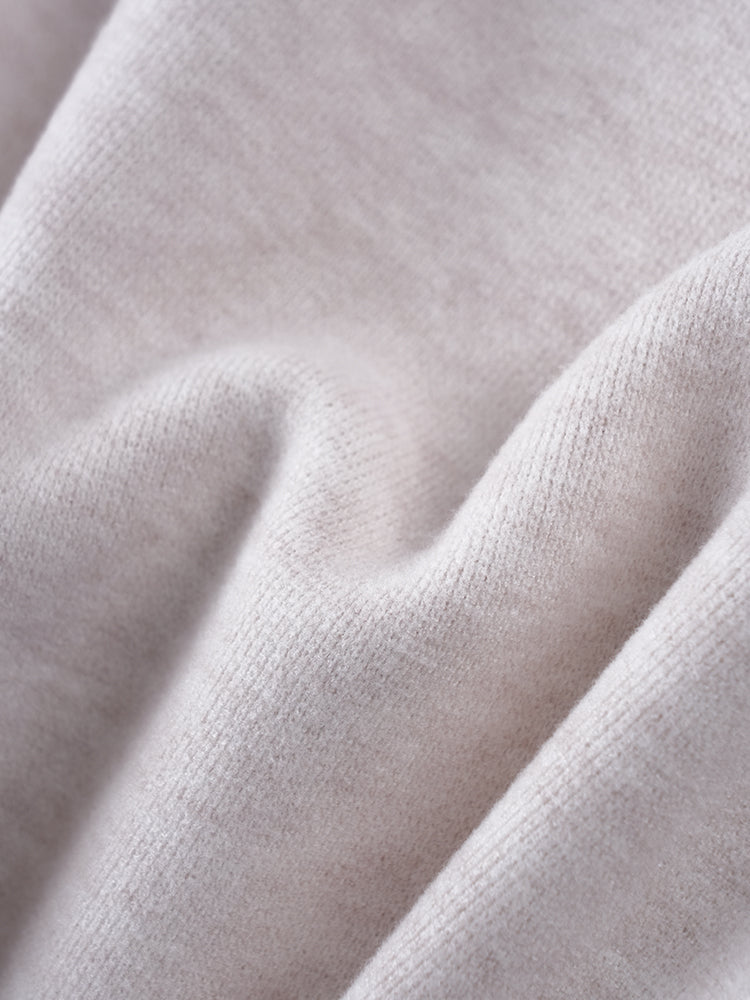 ウールシルク混糸厚手ワイドパンツ