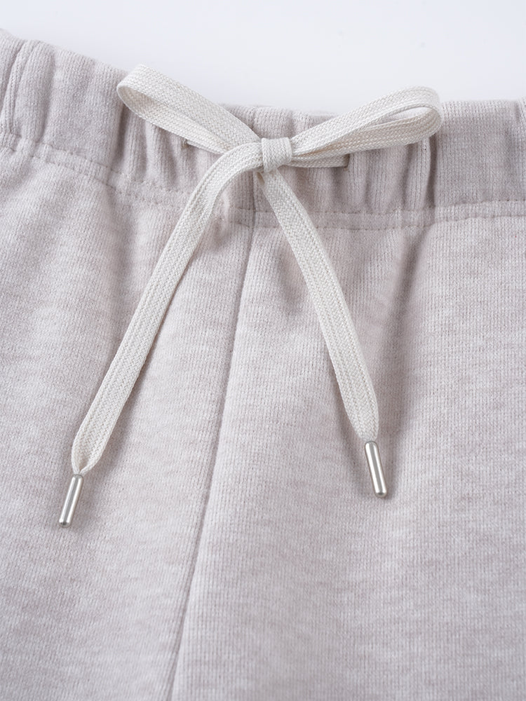 ウールシルク混糸厚手ワイドパンツ