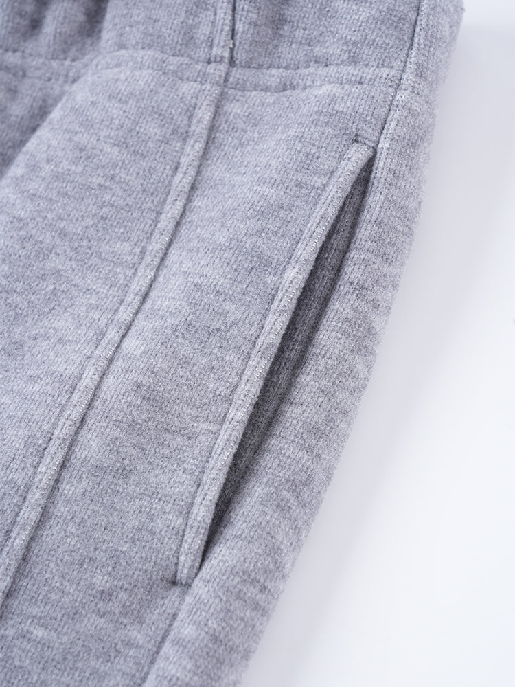 ウールシルク混糸厚手ワイドパンツ