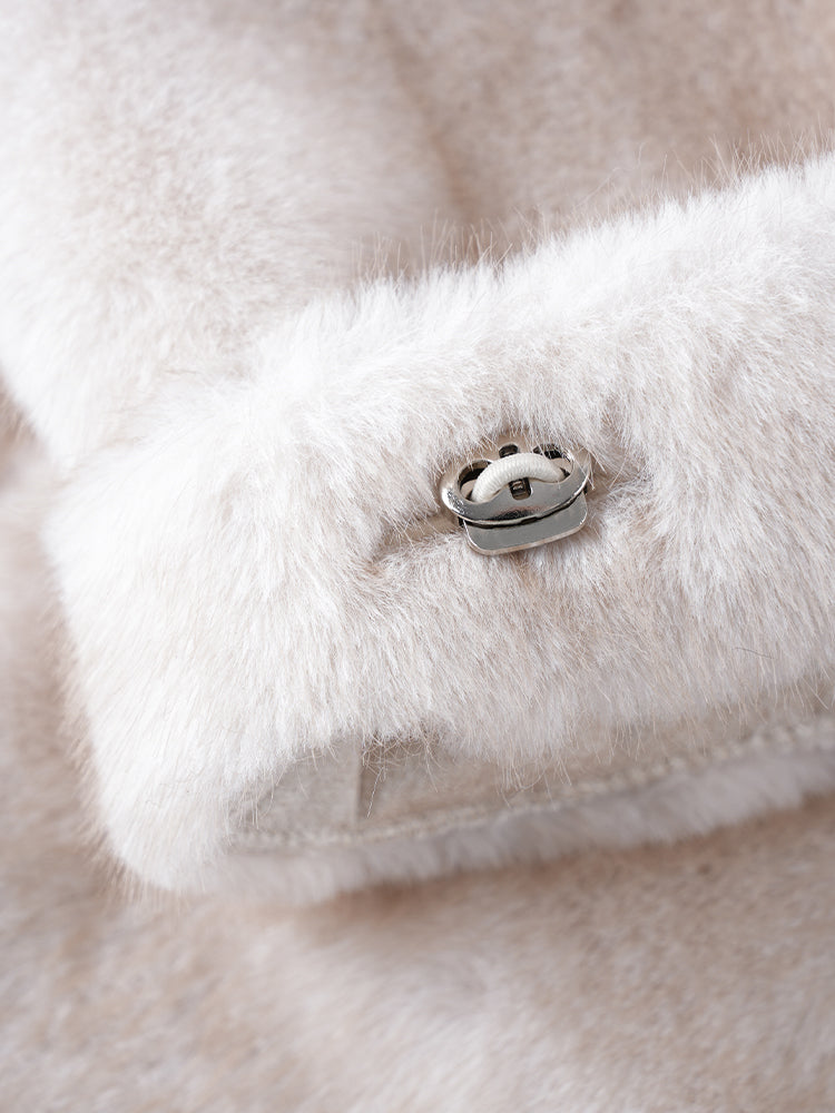 スタンドカラー防水ファーコート