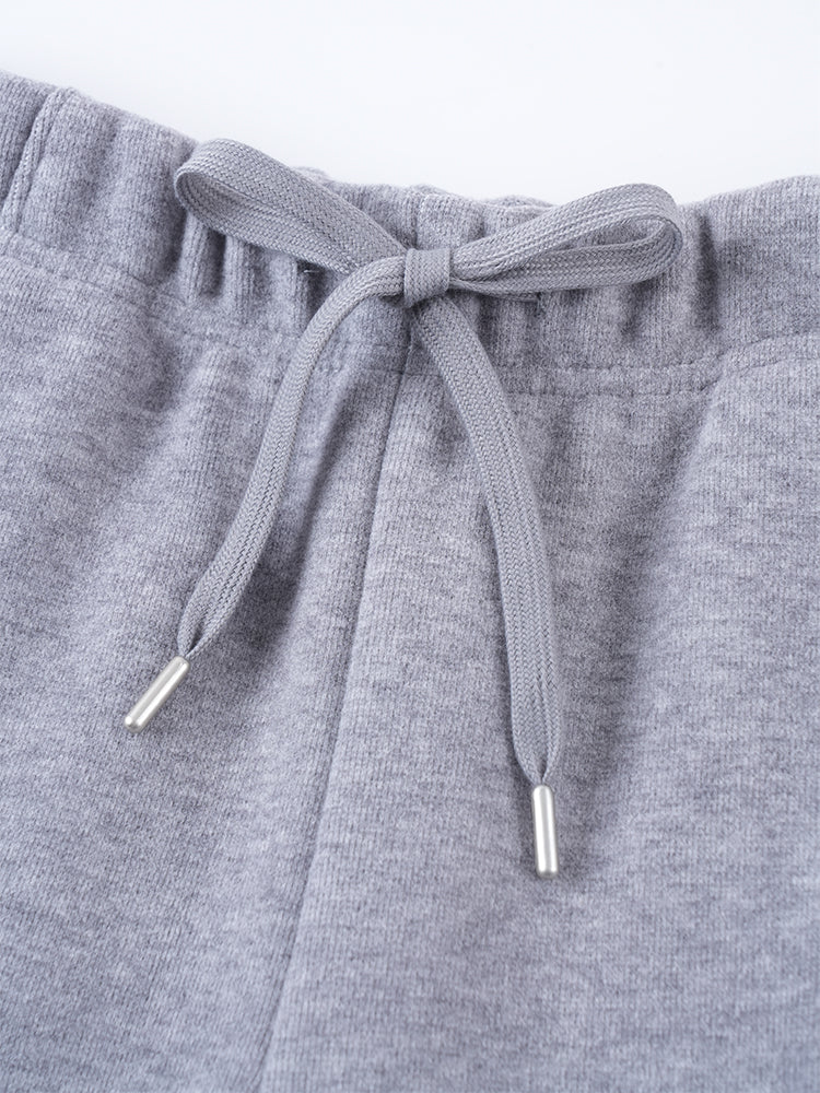 ウールシルク混糸厚手ワイドパンツ