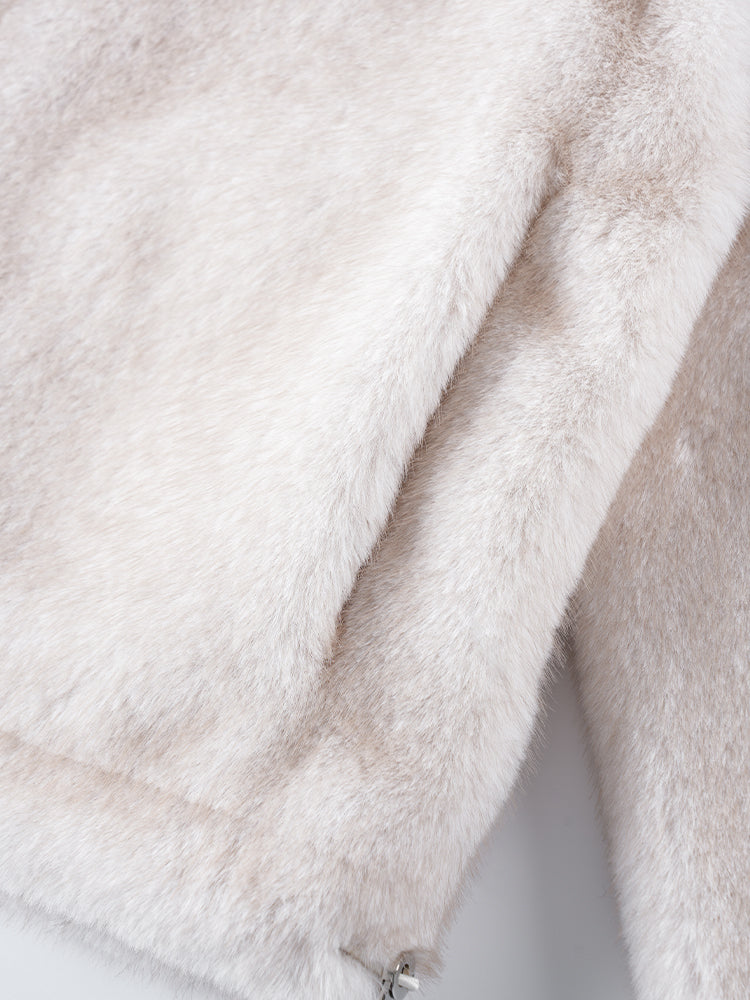 スタンドカラー防水ファーコート