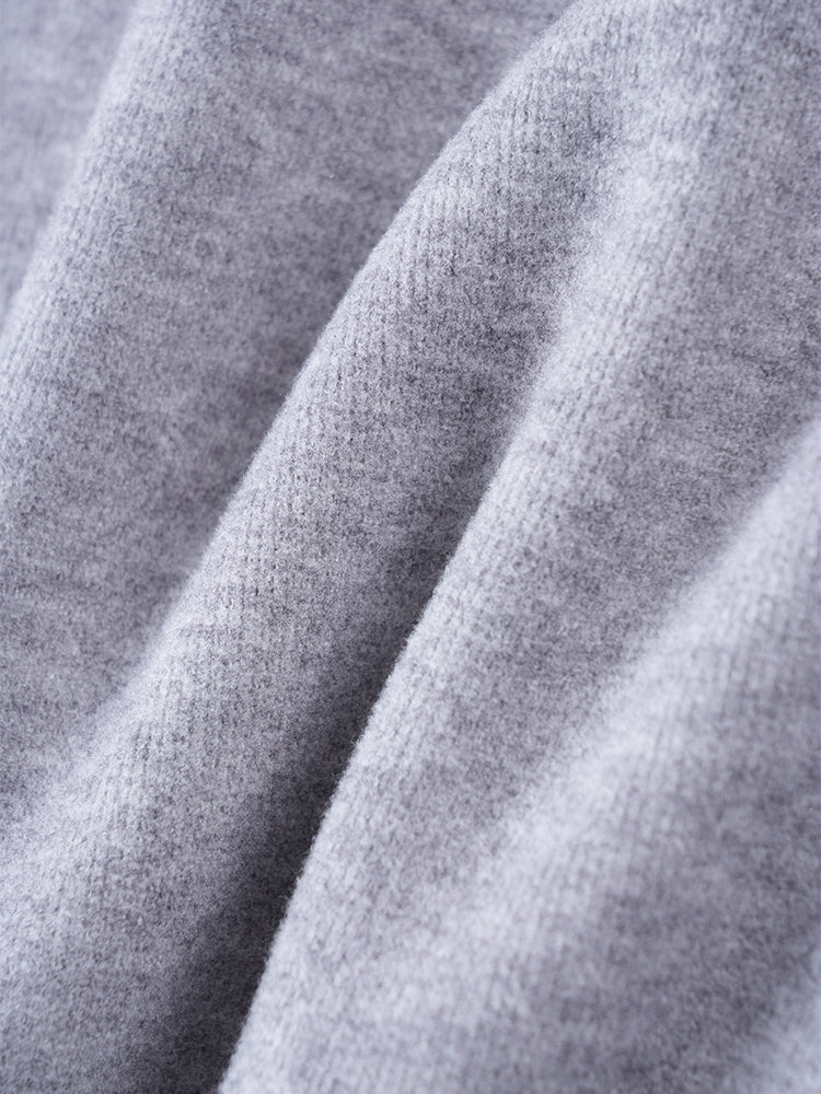 ウールシルク混糸厚手ワイドパンツ