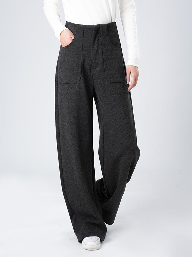 レディース秋冬ハイウエストワイドパンツ
