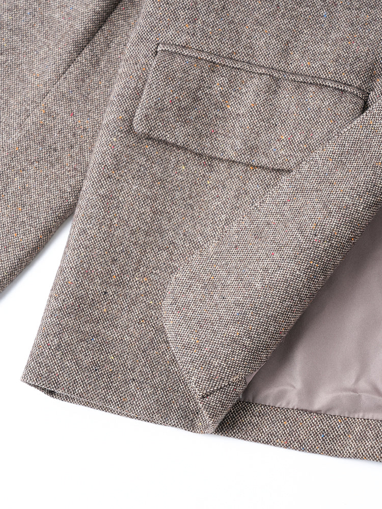 シンプルツイードウールコート