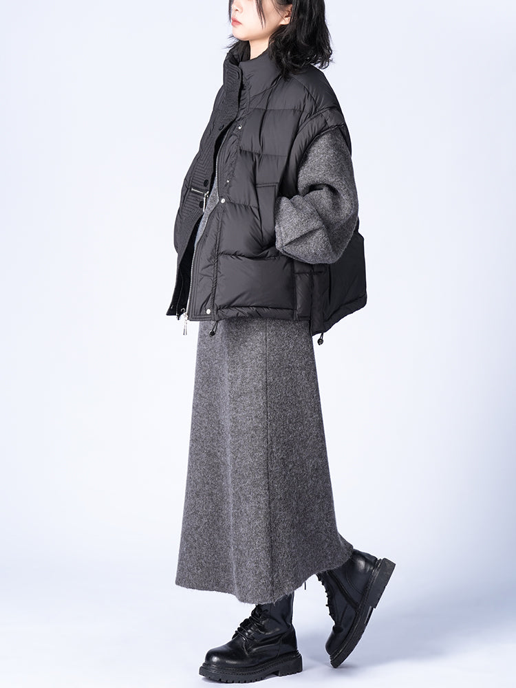 ラウンドネックニットスカートセット