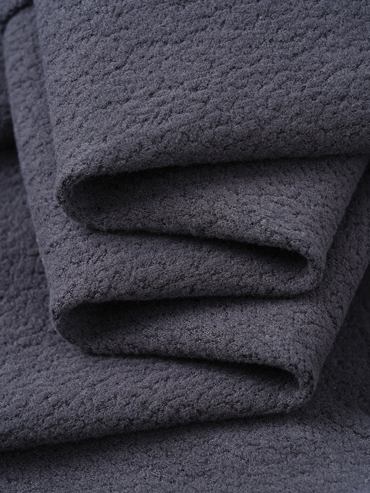 ウール裏フリースハイウエストワイドパンツ