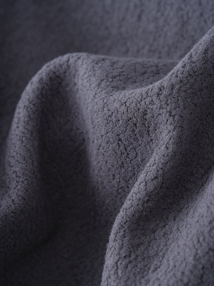 ウール裏フリースハイウエストワイドパンツ