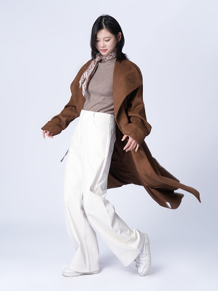 レディース秋冬ハイウエストワイドパンツ