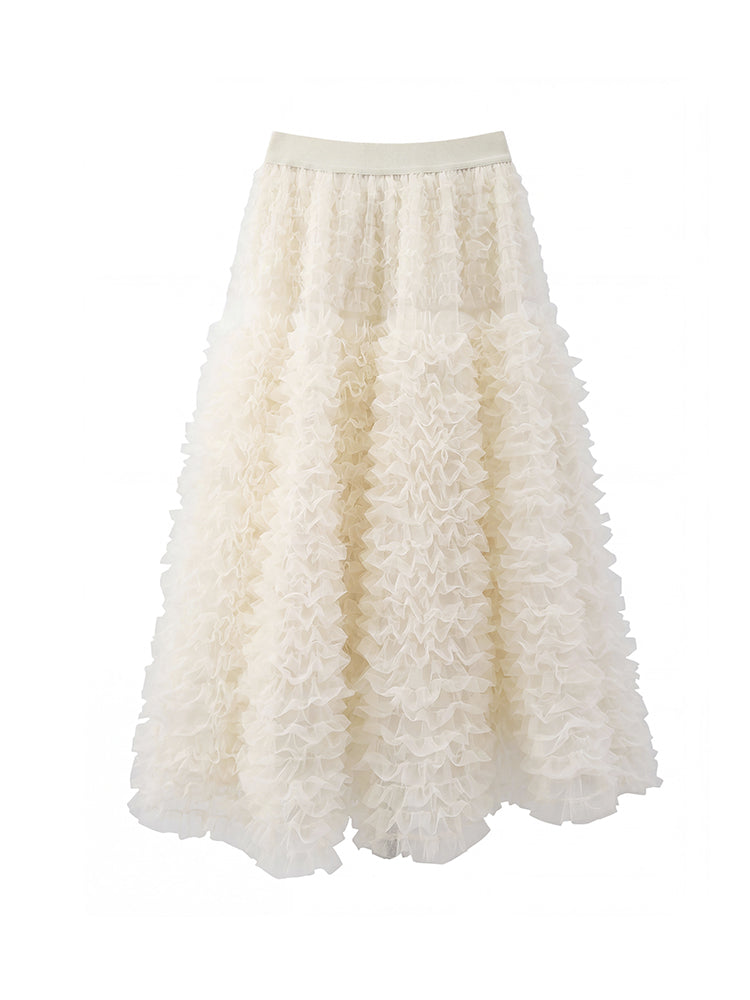 【ボリュームティアードスカート】 軽量で着心地抜群 洗濯機 OK 型崩れしにくい コーデしやすい万能スカート