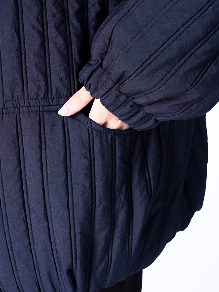 スタンドカラー 綿入りジャケット